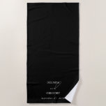 Black & White Calligraphy Signature Script Wedding Beach Towel<br><div class="desc">An elegant black and white calligraphy signature script wedding design. A minimalistic design that uses vintage script calligraphy typography as the centre of attraction. A classy black and white calligraphy signature design ideal for all types of weddings. A classic black and white wedding gift favour design with simplistic elements. Matching...</div>