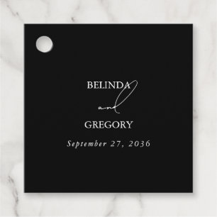 Black & White Calligraphy Signature Script Wedding Favour Tags
