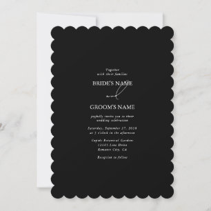 Black & White Calligraphy Signature Script Wedding Invitation