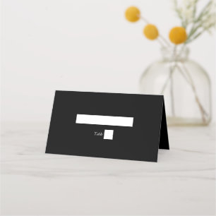 Black & White Calligraphy Signature Script Wedding Place Card