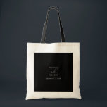 Black & White Calligraphy Signature Script Wedding Tote Bag<br><div class="desc">An elegant black and white calligraphy signature script wedding design. A minimalistic design that uses vintage script calligraphy typography as the centre of attraction. A classy black and white calligraphy signature design ideal for all types of weddings. A classic black and white wedding tote bag design with simplistic elements. Matching...</div>