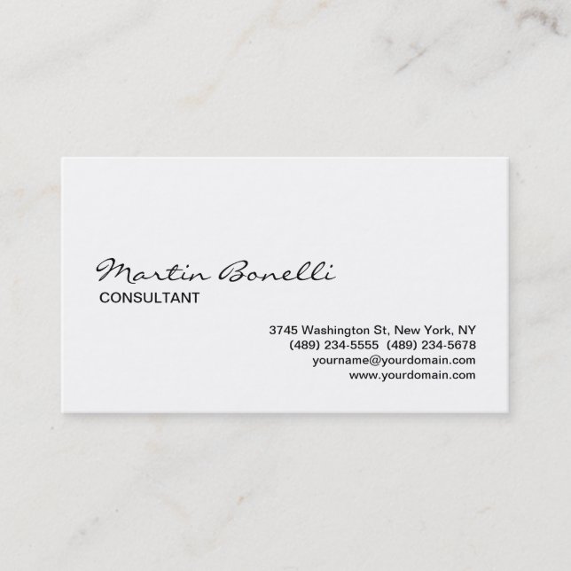 Black White Calligraphy Standard Business Card (Front)