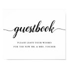 Black & White Calligraphy Wedding Guestbook Sign