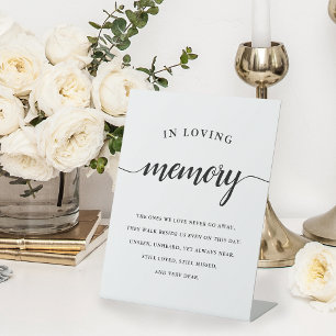 Black & White Calligraphy Wedding Memorial Pedestal Sign