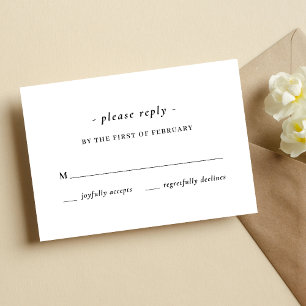 Black & White Calligraphy Wedding RSVP Card
