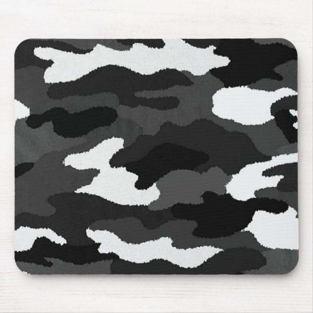 Black & White Camo Mouse Pad (Front)