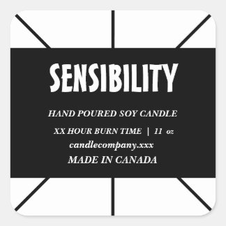 Black White Candle Product Square Sticker