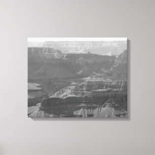 Black & White Canyon Floor The Grand Canyon 16x20 Canvas Print
