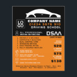 Black & White Car Logo, Driving School, Instructor Flyer<br><div class="desc">Black & White Car Logo, Driving School, Instructor Advertising Flyer by The Business Card Store.</div>