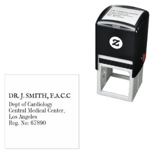 Black & White Cardiology Doctor Address  Self-inking Stamp