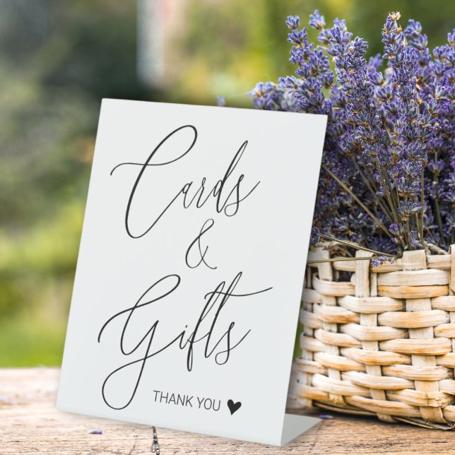 Black & White Cards & Gifts Bridal Shower  Pedestal Sign (Creator Uploaded)