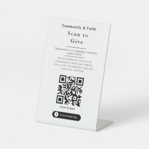 Black & White Cash App Tips QR Code Sign