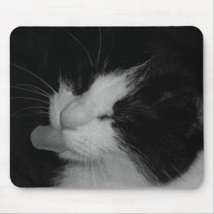Black & White Cat Mouse Pad
