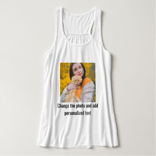 Black White Cat Mum Family Fun Pet Photo Custom Singlet