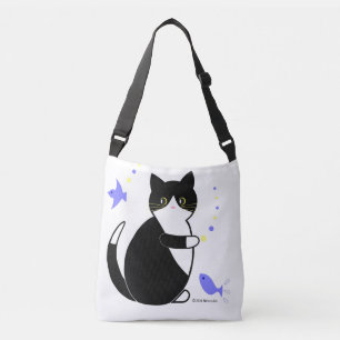 Black & White Cat, Tuxedo Cat Crossbody Bag