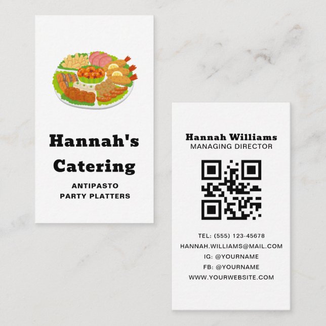 Black & White Catering Business Card  (Front/Back)