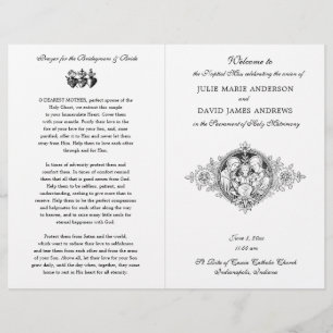 Black & White Catholic Latin Mass Wedding Program