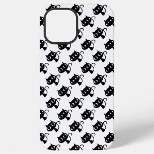 black white cats patterns iPhone 12 pro max case