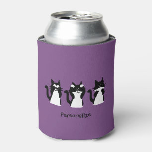 Black White Cats   Three Wise Kitties Can Cooler