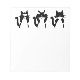 Black & White Cats   Three Wise Kitties Notepad