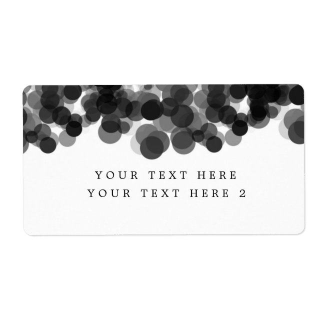 Black & White Caviar Dots Party Package Label (Front)