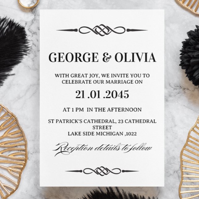 Black White Celtic Knot Arrow Wedding Invitation (Creator Uploaded)