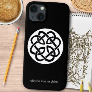 Black White Celtic Knotwork Circle Symbol iPhone 13 Case