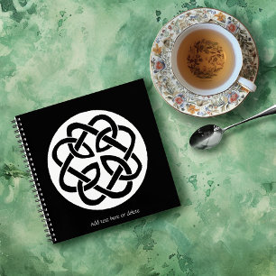 Black White Celtic Knotwork Circle Symbol Notebook