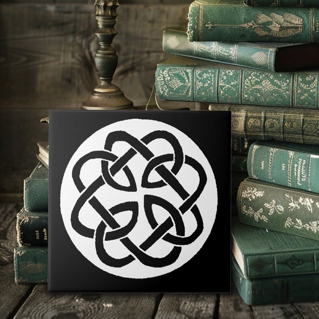 Black White Celtic Knotwork Circle Symbol Tile (Creator Uploaded)