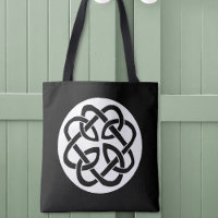 Black White Celtic Knotwork Circle Symbol