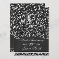 Black & White Chalk Vintage Ornament Bones Wedding