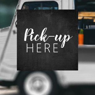 Black & White Chalkboard Restaurant Pick up Here