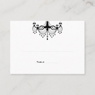 Black & White Chandelier Place Cards