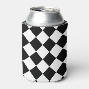 Black & White Checked Can Cooler