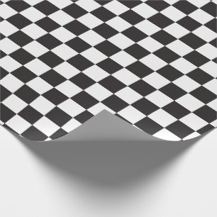 Black & [White] Checker Checkerboard Checkers Wrapping Paper