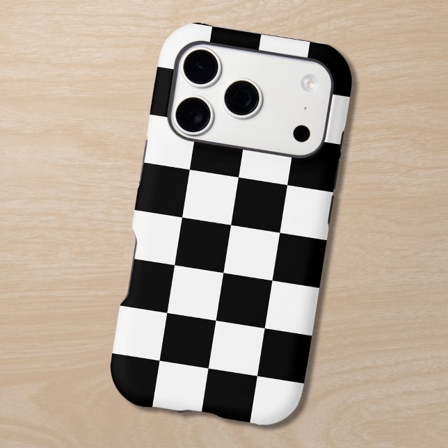 Black White Checkered Pattern (Black White Checkered Pattern Case-Mate iPhone Case in situ)