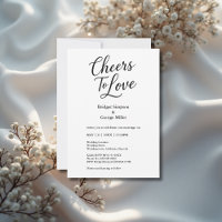 black & white Cheers to Love Elegant Wedding charm