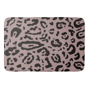 Black & White Cheetah Leopard Animal Print Bath Mat