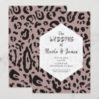 Black & White Cheetah Leopard Chic Wedding   Invit