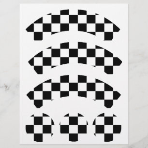 Black & White Chequerboard Cupcake Wrapper
