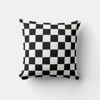 Black & White Chequerboard Design Cushion