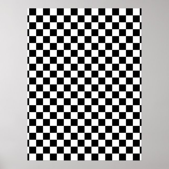 Black & White Chequerboard Poster (Front)