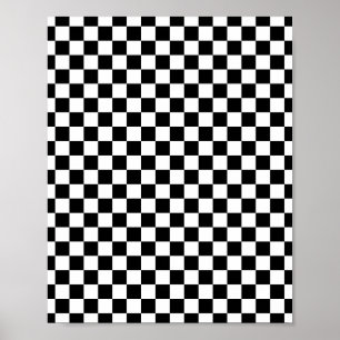 Black & White Chequerboard Poster