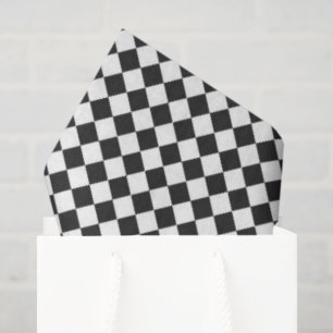 black white chequerboard sports team spirit coach tissue paper