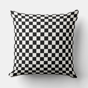 Black & White Chequerboard Throw Pillow