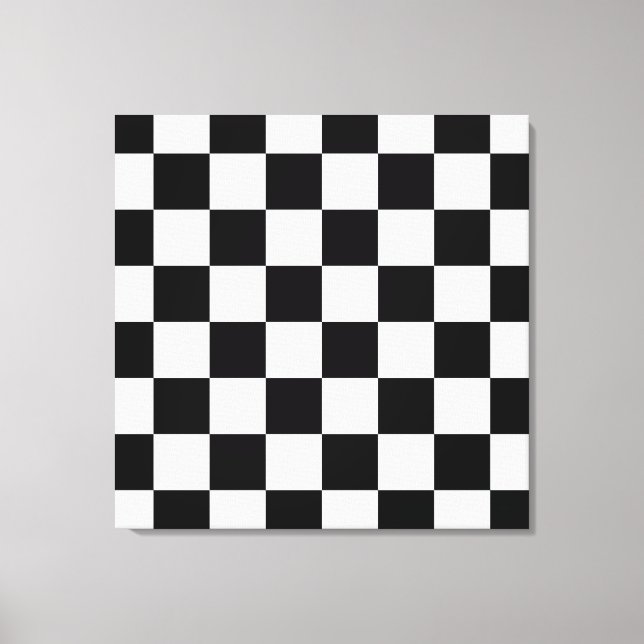 Black, White Chequerboard Wrapped Canvas (Front)