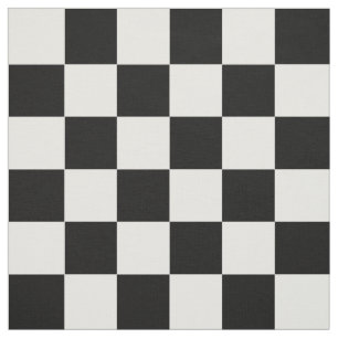 Black White Chequered Check Pattern Fabric