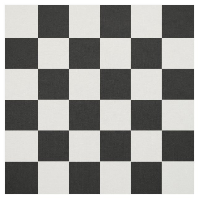 Black White Chequered Check Pattern Fabric (Swatch)