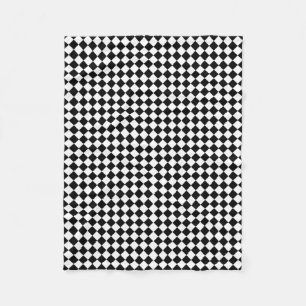Black White Chequered Fleece Blanket
