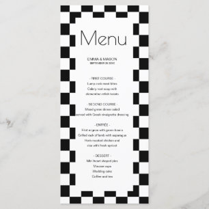 Black White Chequered Frame Menu